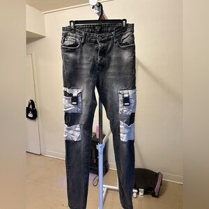 Stylish Black and Gray Cargo Jeans